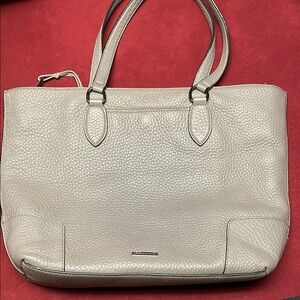 Elegant Gray Leather Tote Bag